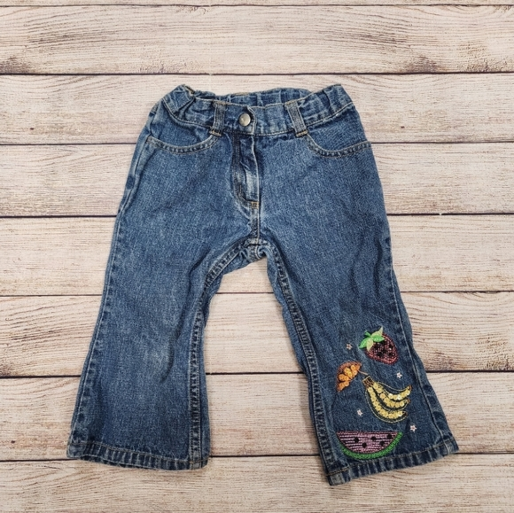 Gymboree Denim Sequin‎ Fruit Capris